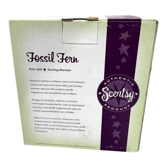 Scentsy Fossil Fern Forest Woodland Cabin Decor Full-Size Warmer NEW In Box - Picture 7 of 8